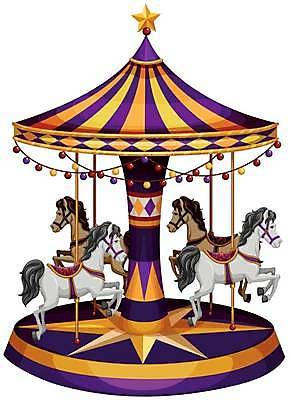 EPS 해외이미지 일러스트 사람없음 노란색 보라색 놀이공원 회전목마 해외일러스트 컬러 테마파크 놀이기구 파일형식 벡터 이미지허브