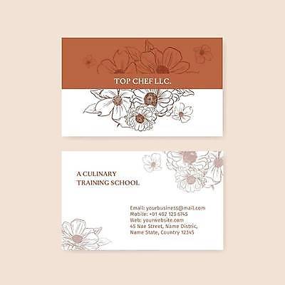 EPS 해외이미지 꽃 일러스트 명함 사람없음 주황색 봄 흰색 해외일러스트 식물 계절 컬러 파일형식 벡터 이미지허브