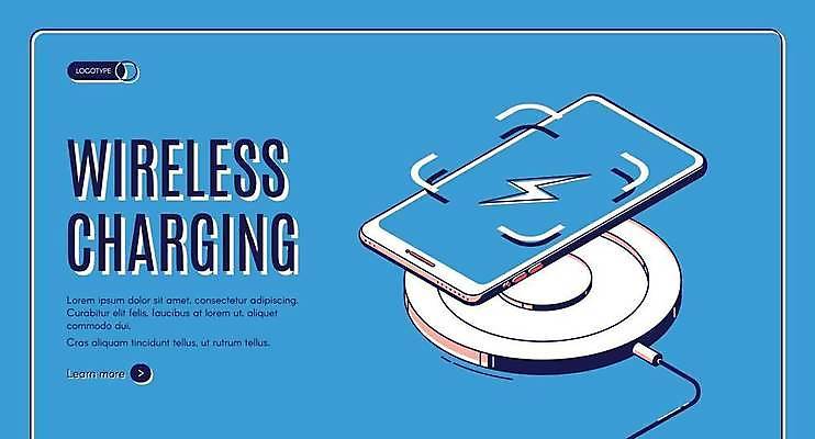 EPS 해외이미지 일러스트 사람없음 파란색 스마트폰 3D 무선 스마트 아이소메트릭 번개모양 충전기 무선충전 해외일러스트 모양 컬러 컨셉 핸드폰 스마트기기 기계 번개 디지털합성 충전 파일형식 벡터 이미지허브