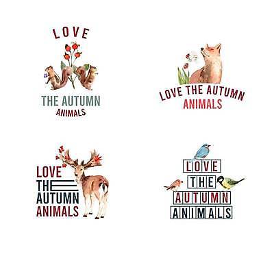 EPS 해외이미지 여러마리 일러스트 텍스트 조류 타이포그라피 사람없음 심볼 다람쥐 여우 순록 브랜딩 해외일러스트 동물 문자 다수 포유류 설치류 파일형식 벡터 이미지허브