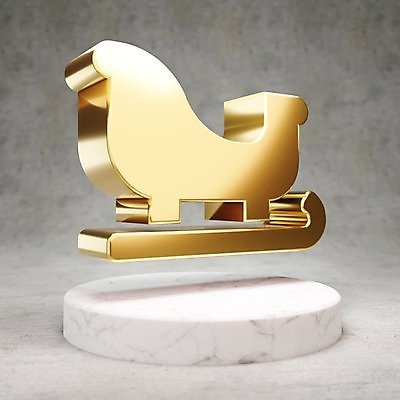 JPG 해외이미지 일러스트 사람없음 3D 디지털 금색 황금 심볼 썰매 광택 해외일러스트 컬러 디지털합성 파일형식 이미지허브