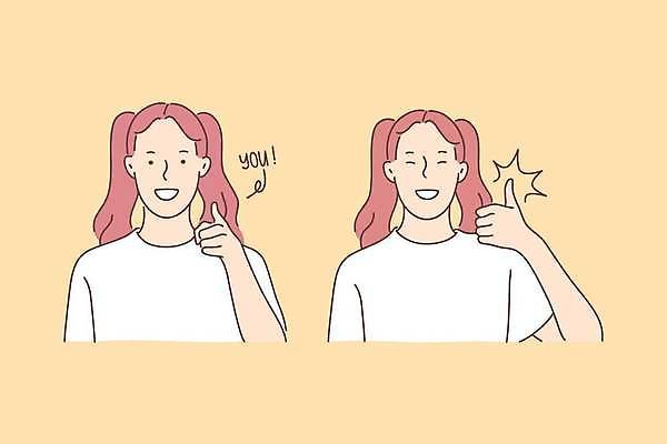 EPS 해외이미지 여자 감정 일러스트 응원 성인 두명 노란색 최고 해외일러스트 컬러 사람 파일형식 벡터 이미지허브