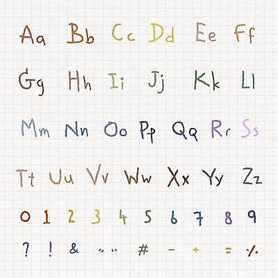 EPS 해외이미지 손글씨 알파벳 일러스트 대문자 색연필 사람없음 세트 물음표 퍼센트 느낌표 플러스 하이픈 소문자 조합형타이포 해시태그 해외일러스트 기호 영어 학용품 타이포그라피 특수기호 특수문자 파일형식 벡터 이미지허브