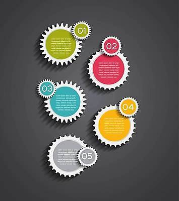 EPS 해외이미지 디자인 일러스트 비즈니스 사람없음 숫자 자료 인포그래픽 정보 원형 톱니바퀴 목차 해외일러스트 도형 문자 파일형식 벡터 이미지허브