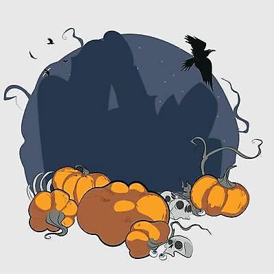 EPS 해외이미지 일러스트 호박 해골 사람없음 할로윈 까마귀 해외일러스트 채소 조류 뼈 파일형식 벡터 이미지허브