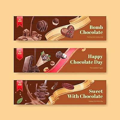 EPS 해외이미지 템플릿 배너 가로배너 리본 잎 일러스트 발렌타인데이 사람없음 갈색 초콜릿 하트 달콤 거품기 카카오열매 배너세트 해외일러스트 모양 식물 열매 컬러 데이이벤트 주방용품 디저트 가로 세트 맛 카카오 파일형식 벡터 이미지허브
