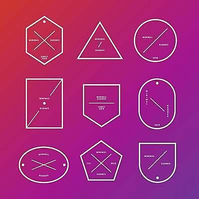 EPS 해외이미지 일러스트 사각프레임 사람없음 세트 삼각형 자주색 테두리 심볼 라인아트 육각형 원형프레임 방패모양 미니멀 해외일러스트 모양 도형 선 컬러 프레임 사각형 원형 방패 파일형식 벡터 이미지허브
