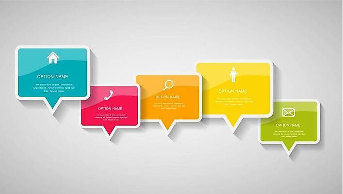 EPS 해외이미지 디자인 말풍선 일러스트 비즈니스 돋보기 편지봉투 사람모양 사람없음 자료 인포그래픽 정보 이메일 전화기 레이아웃 집모양 해외일러스트 모양 봉투 편지 파일형식 벡터 이미지허브