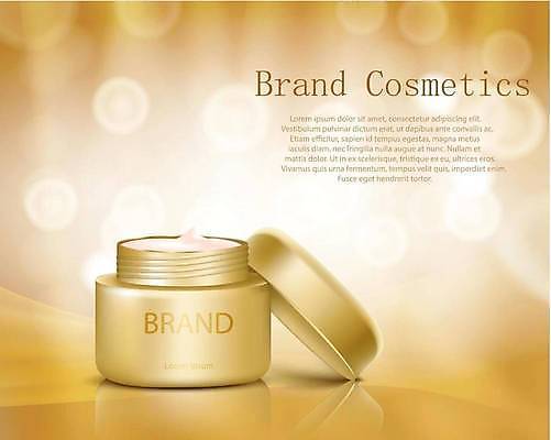 EPS 해외이미지 일러스트 사람없음 뷰티 화장품 금색 스킨케어 보습크림 수분크림 수분케어 해외일러스트 컬러 관리 파일형식 벡터 이미지허브