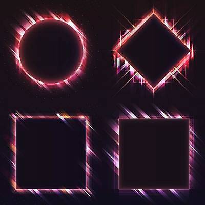 EPS 해외이미지 일러스트 프레임 사람없음 빛 세트 원형 정사각형 마름모 프레임일러스트 해외일러스트 도형 파일형식 벡터 이미지허브