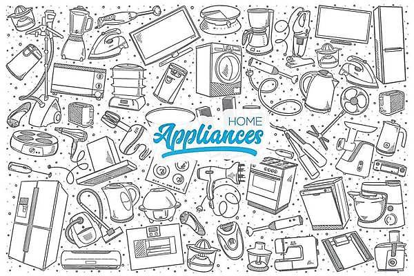 EPS 해외이미지 손글씨 일러스트 타이포그라피 사람없음 세트 모니터 텔레비전 가전제품 선풍기 가스레인지 전자레인지 오븐 낙서 커피포트 드라이어 믹서 에어컨 라인아트 체중계 거품기 손그림 냉장고 청소기 다리미 전기밥솥 환풍기 고데기 드럼세탁기 믹싱기계 스팀다리미 식기세척기 전기면도기 전기포트 청소로봇 토스트기 사운드믹서 해외일러스트 문자 선 음향기기 주전자 주방용품 전자제품 컴퓨터 장비 미용용품 레인지 청소도구 로봇 세탁기 헤어용품 파일형식 벡터 이미지허브