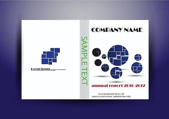 EPS 해외이미지 템플릿 북커버 일러스트 비즈니스 사람없음 책 파란색 흰색 원형 심플 해외일러스트 도형 컬러 파일형식 벡터 이미지허브