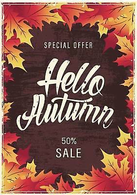 EPS 해외이미지 디자인 낙엽 일러스트 타이포그라피 글자캘리그라피 사람없음 빨간색 쇼핑 갈색 세일 빈티지 반값 해외일러스트 문자 컬러 컨셉 잎 캘리그라피 파일형식 벡터 이미지허브