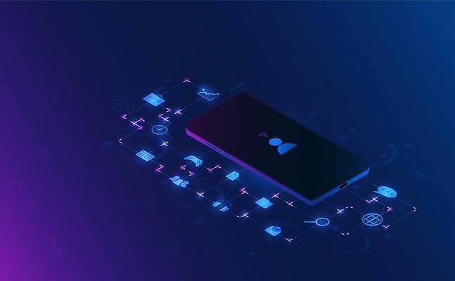 EPS 해외이미지 백그라운드 인터넷 일러스트 비즈니스 사람모양 기술 사람없음 파란색 스마트폰 3D 디지털 스크린 어플리케이션 시스템 온라인 멀티미디어 해외일러스트 모양 컬러 핸드폰 스마트기기 디지털합성 파일형식 벡터 이미지허브