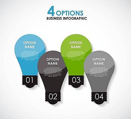 EPS 해외이미지 디자인 일러스트 비즈니스 전구 아이디어 사람없음 초록색 파란색 숫자 자료 인포그래픽 회색 정보 목차 해외일러스트 문자 컬러 컨셉 파일형식 벡터 이미지허브