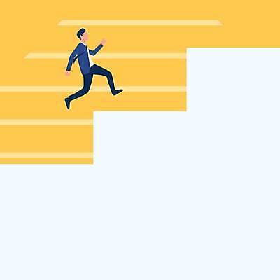 EPS 해외이미지 남자 백그라운드 컨셉 일러스트 비즈니스 프레임 한명 성인 달리기 노란색 계단 흰색 비즈니스맨 플랫 오르기 얼굴없음 성인남자한명만 카피스페이스 해외일러스트 1 컬러 모션 사람 공백 직장인 남자한명만 성인남자만 파일형식 벡터 이미지허브