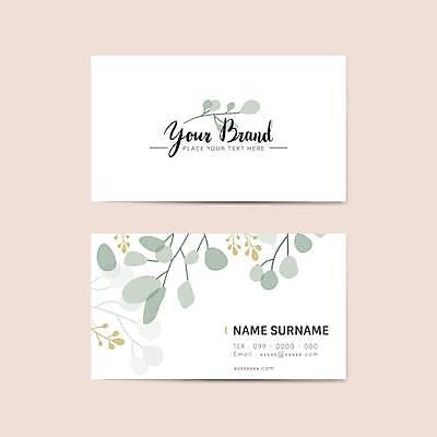 EPS 해외이미지 디자인 잎 일러스트 비즈니스 명함 명함템플릿 글자캘리그라피 사람없음 가로명함 해외일러스트 식물 템플릿 캘리그라피 파일형식 벡터 이미지허브