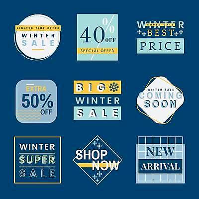 EPS 해외이미지 디자인 겨울 일러스트 눈꽃 이벤트 사람없음 쇼핑 세트 라벨 세일 사각형 원형 눈송이 마름모 눈꽃무늬 해외일러스트 도형 계절 무늬 프레임 눈_날씨 파일형식 벡터 이미지허브