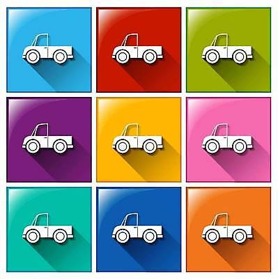 EPS 해외이미지 일러스트 자동차 버튼 사람없음 컬러풀 해외일러스트 육상교통 컬러 파일형식 벡터 이미지허브