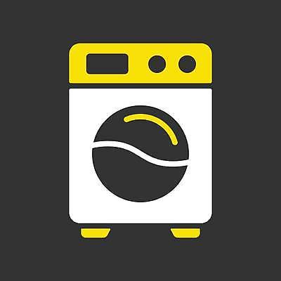 EPS 해외이미지 디자인 일러스트 사람없음 노란색 검은색 흰색 세탁기 해외일러스트 컬러 가전제품 파일형식 벡터 이미지허브