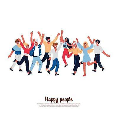 EPS 해외이미지 전신 여자 남자 감정 일러스트 여러명 성인 기쁨 성인만 해외일러스트 다수 사람 파일형식 벡터 이미지허브