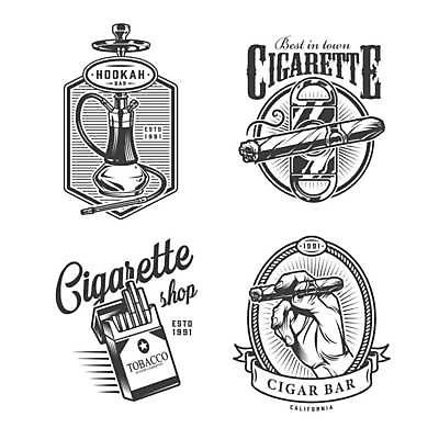 EPS 해외이미지 손 일러스트 흡연 담배 들기 신체부위 세트 라벨 담배꽁초 담배갑 옛날 해외일러스트 모션 프레임 사람 파일형식 벡터 이미지허브