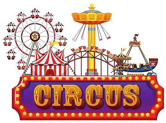 EPS 해외이미지 일러스트 타이포그라피 사람없음 놀이공원 열기구 놀이기구 서커스 천막 대관람차 회전목마 롤러코스터 바이킹 회전그네 해외일러스트 문자 항공교통 테마파크 파일형식 벡터 이미지허브