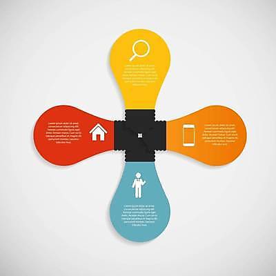 EPS 해외이미지 디자인 일러스트 비즈니스 전구 돋보기 사람모양 사람없음 스마트폰 자료 인포그래픽 정보 연결 레이아웃 목차 집모양 해외일러스트 모양 핸드폰 스마트기기 파일형식 벡터 이미지허브