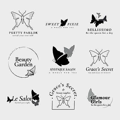 EPS 해외이미지 실루엣 나비 여러마리 일러스트 사람없음 세트 회색 심볼 라인아트 원형프레임 해외일러스트 선 컬러 다수 곤충 프레임 촬영기법 원형 파일형식 벡터 이미지허브