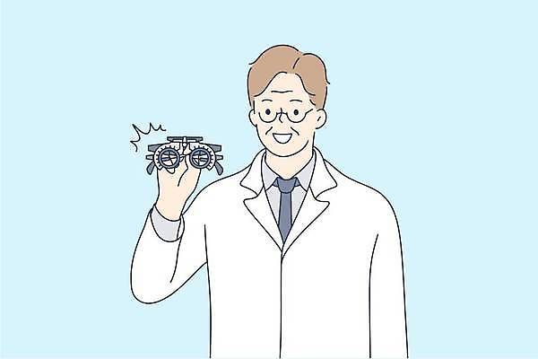 EPS 해외이미지 노년 남자 안경 일러스트 한명 들기 상반신 의사 시력검사 노인남자한명만 해외일러스트 1 잡화 모션 사람 성인 의료진 검사_조사 남자한명만 노인남자만 파일형식 벡터 이미지허브