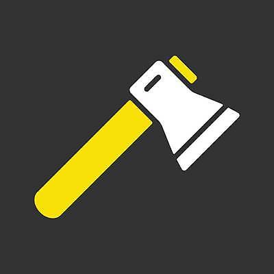 EPS 해외이미지 일러스트 사람없음 노란색 검은색 장비 흰색 도끼 해외일러스트 컬러 파일형식 벡터 이미지허브