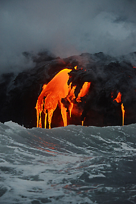포토 JPG 해외이미지 바다 사람없음 야외 흐름 뜨거움 연기 위험 재해 화산 용암 화산섬 해외포토 섬 컨셉 산 파일형식 이미지허브