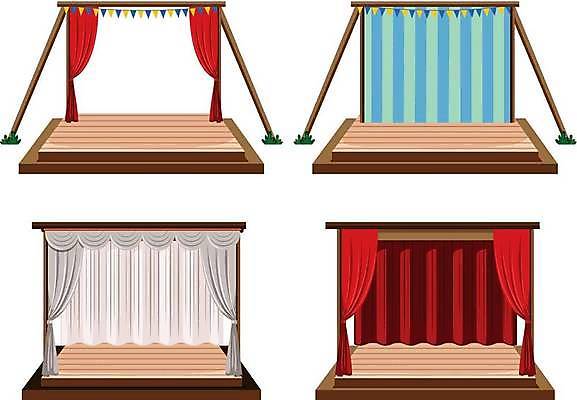EPS 해외이미지 클립아트 백그라운드 일러스트 미술 목재 그래픽 빨간색 세트 콘서트 공연 무대 흰색 커튼 갑판 오브젝트 그림 클립 드라마 해외일러스트 나무 컬러 재료 문화예술 이벤트 배 선박 파일형식 벡터 식물 수상교통 교통수단 교통 이미지허브