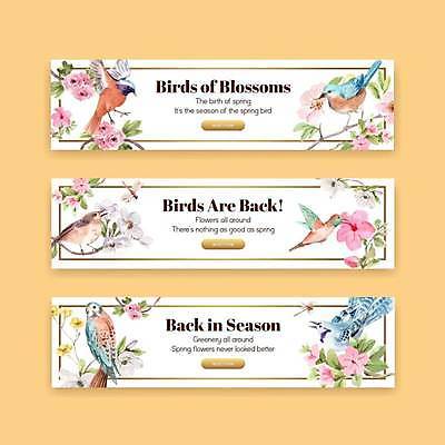 EPS 해외이미지 템플릿 가로배너 잎 여러마리 일러스트 봄꽃 조류 사람없음 봄 흰색 나뭇가지 잠자리 배너세트 해외일러스트 나무 식물 동물 배너 계절 꽃 컬러 다수 곤충 가로 세트 파일형식 벡터 이미지허브