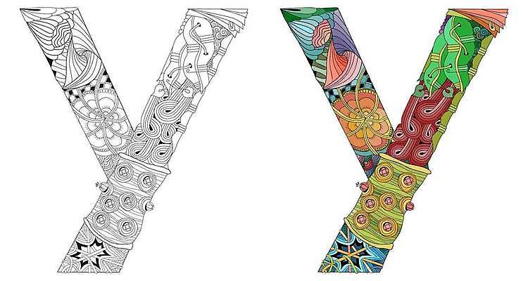 EPS 해외이미지 알파벳 선 일러스트 추상 사람없음 그림 Y 젠탱글 해외일러스트 영어 무늬 파일형식 벡터 이미지허브