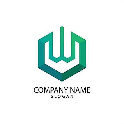 EPS 해외이미지 디자인 일러스트 추상 사람없음 초록색 심볼 W 해외일러스트 알파벳 컬러 무늬 파일형식 벡터 이미지허브