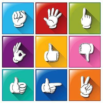 EPS 해외이미지 일러스트 버튼 손짓 사람없음 컬러풀 가리킴 손모양 사인_신호 해외일러스트 모양 컬러 모션 신호 파일형식 벡터 손_신체부위 이미지허브