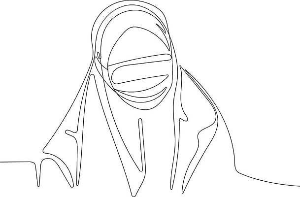 EPS 해외이미지 여자 라인일러스트 일러스트 마스크 한명 상반신 성인 이슬람교 라인아트 손그림 드로잉 히잡 얼굴없음 성인여자한명만 코로나바이러스 델타변이바이러스 오미크론 해외일러스트 1 종교 선 미술 사람 바이러스 이슬람문화 여자한명만 성인여자만 파일형식 벡터 이미지허브