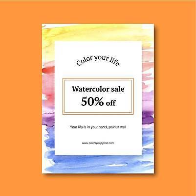 EPS 해외이미지 템플릿 포스터 일러스트 사람없음 컬러풀 세일 50% 해외일러스트 컬러 퍼센트 파일형식 벡터 이미지허브