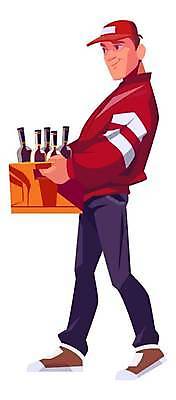 EPS 해외이미지 남자 일러스트 술병 한명 들기 성인 상자 성인남자한명만 해외일러스트 1 모션 병_용기 주류 사람 남자한명만 성인남자만 파일형식 벡터 이미지허브