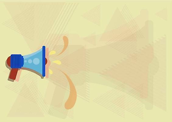 EPS 해외이미지 일러스트 사람없음 노란색 확성기 외침 물방울 알림 지오메트릭 카피스페이스 해외일러스트 컬러 소리 공백 파일형식 벡터 이미지허브