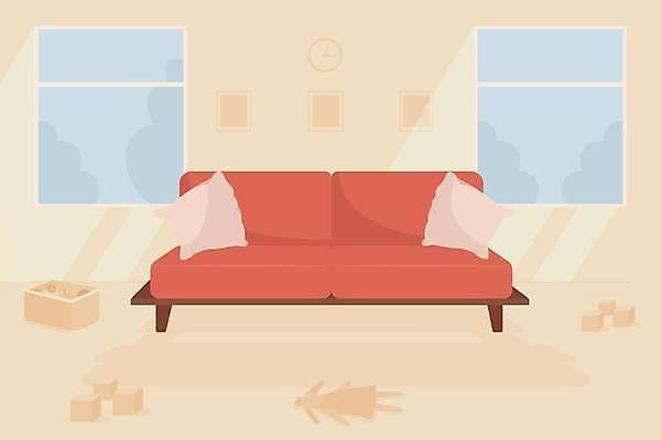 EPS 해외이미지 일러스트 사람없음 내부 소파 장난감 심플 해외일러스트 의자 파일형식 벡터 이미지허브