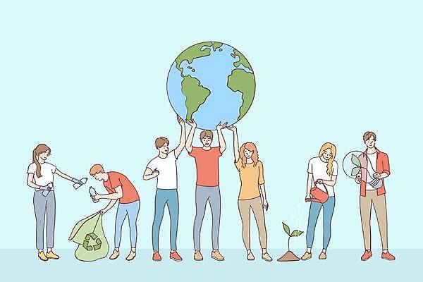 EPS 해외이미지 전신 여자 남자 지구 하늘색 일러스트 전구 함께함 서기 들기 여러명 성인 자연보호 재활용 물뿌리개 물주기 에코 친환경 페트병 쓰레기봉투 쓰레기줍기 플라스틱병 성인만 제로웨이스트 줍기 해외일러스트 다수 컨셉 모션 자연 봉투 사람 파란색 환경 그린캠페인 보호 플라스틱 사회이슈 병_담는 파일형식 벡터 이미지허브