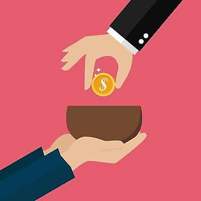 EPS 해외이미지 그릇 손 분홍색 일러스트 들기 신체부위 금융 경제 달러 동전 주기 기부 해외일러스트 식기 컬러 돈 모션 사람 파일형식 벡터 이미지허브