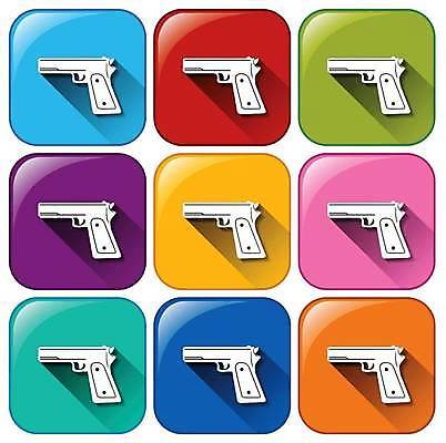 EPS 해외이미지 일러스트 버튼 사람없음 컬러풀 총 해외일러스트 무기 컬러 파일형식 벡터 이미지허브