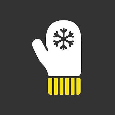 EPS 해외이미지 디자인 일러스트 사람없음 노란색 검은색 흰색 눈송이 손모아장갑 해외일러스트 컬러 장갑 눈_날씨 파일형식 벡터 이미지허브