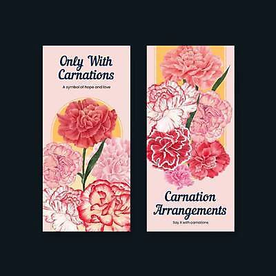 EPS 해외이미지 템플릿 분홍색 여러송이 일러스트 사람없음 카네이션 미국문화 소셜네트워크 잎줄기 어머니의날 해외일러스트 기념일 꽃 줄기 컬러 다수 서양문화 파일형식 벡터 이미지허브