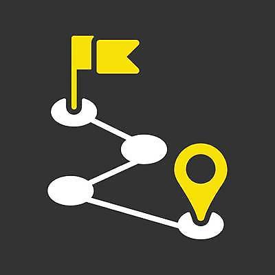 EPS 해외이미지 길 일러스트 거리 사람없음 노란색 검은색 흰색 깃발 위치 네비게이션 루트 해외일러스트 컬러 파일형식 벡터 이미지허브