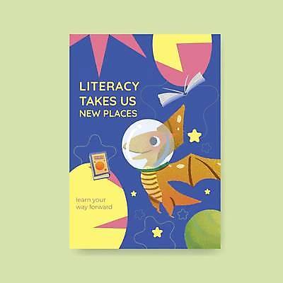 EPS 해외이미지 디자인 포스터 별 리플렛 일러스트 사람없음 파란색 행성 익룡 해외일러스트 자연요소 컬러 우주 공룡 파일형식 벡터 이미지허브