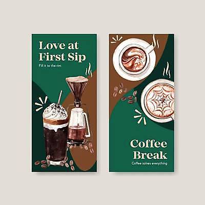 EPS 해외이미지 템플릿 커피 일러스트 사람없음 초록색 카페 원두 커피잔 라떼 핸드드립 프라푸치노 해외일러스트 음료 컬러 잔 상점 커피용품 파일형식 벡터 이미지허브